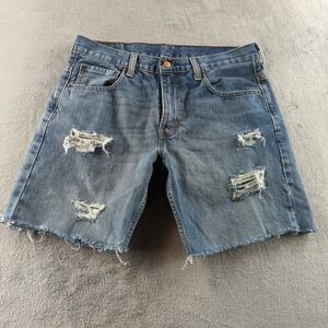 Levi's Blue Ripped Denim Shorts